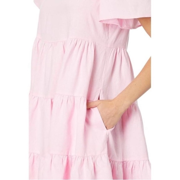Lilly Pulitzer Jocelyn Short Sleeve Tiered Linen Mini Dress Sz. XS - Picture 5 of 13